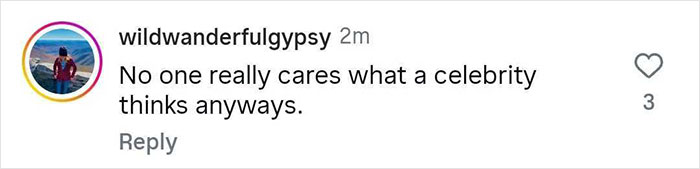 Social media comment dismissing celebrity opinions amid Amanda Seyfried aggressive backlash for calling Charlie Kirk hateful. Social media comment dismissing celebrity opinions amid Amanda Seyfried aggressive backlash for calling Charlie Kirk hateful.