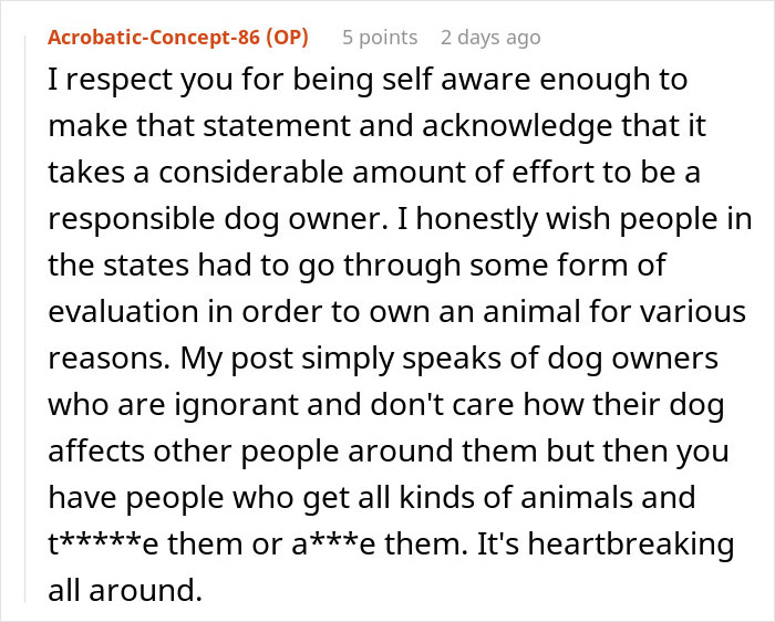 Woman teaches rude dog owners a lesson on respect, promoting responsible dog ownership in the neighborhood conversation.