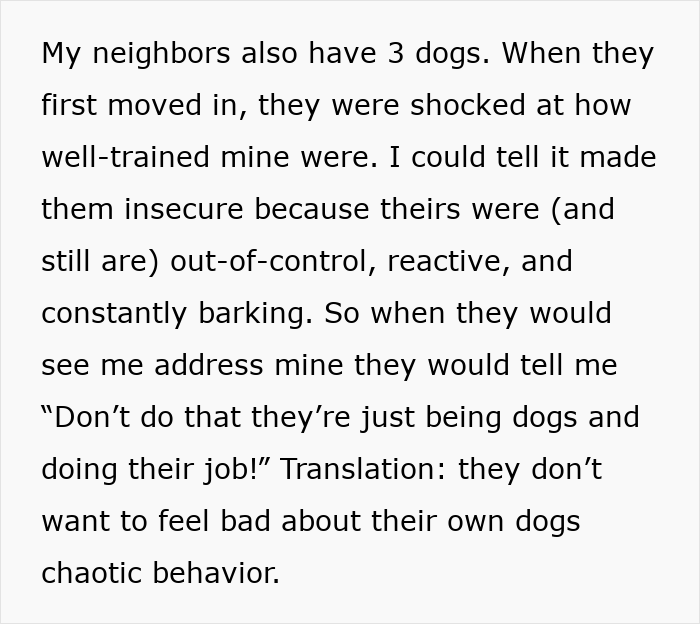 Alt text: Woman teaching rude dog owners respect as neighborhood deals with out-of-control, reactive, and barking dogs.