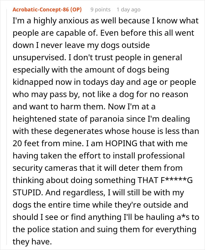 Woman shares experience dealing with rude dog owners and teaching lessons on respect in the neighborhood.