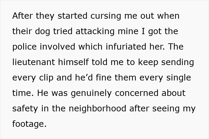 Woman teaching rude dog owners a lesson on respect, involving neighborhood safety and police intervention.