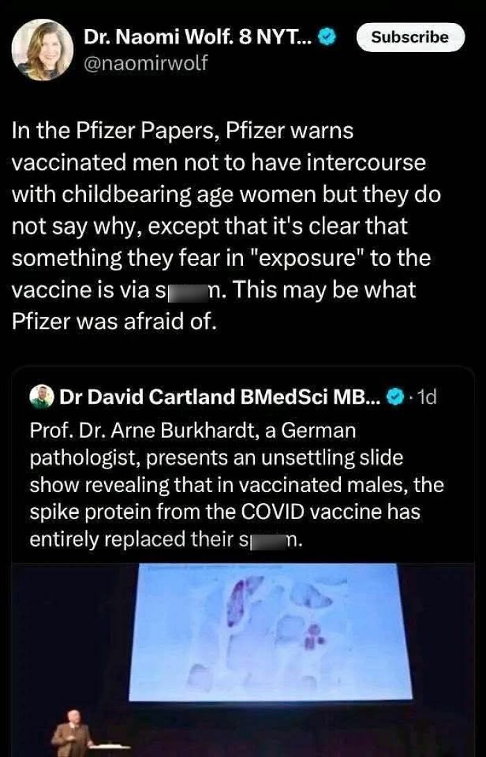 Screenshot of tweets discussing a controversial scientific claim related to vaccines from the Pfizer Papers.