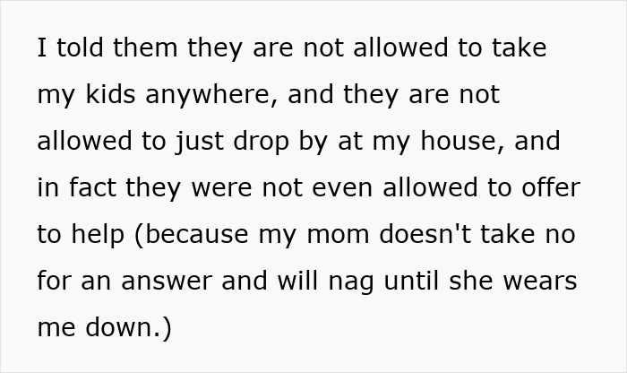 Text excerpt about setting boundaries with family after being made to raise younger siblings by parents, highlighting parental control and conflict.