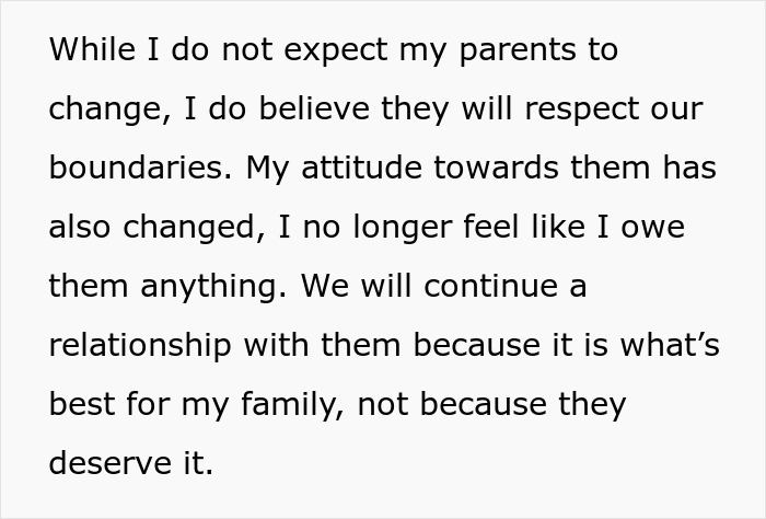 Text excerpt about a son setting boundaries with parents after raising his seven younger siblings and facing challenges as an adult.