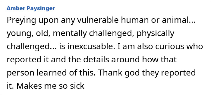 Alt text: Comment expressing disgust over pastor's son accused of disturbing acts against adults held captive in basement.