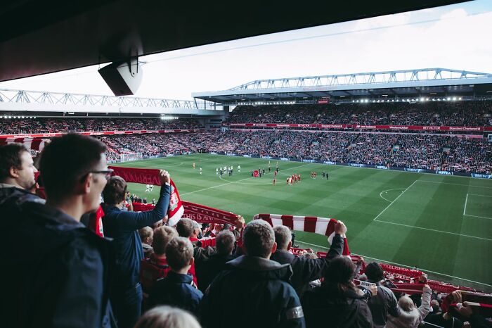 Crowd of soccer fans in a stadium watching the game, illustrating moments of getting fired due to poor decisions.