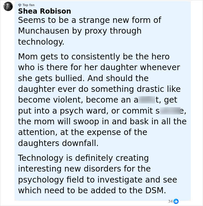 Comment discussing a dad&rsquo;s devastated reaction to discovering his wife secretly bullied their daughter.