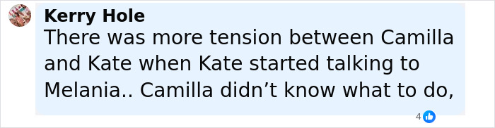 Comment highlighting tension between Camilla and Kate during a state visit involving Melania, analyzed by body language expert. Comment highlighting tension between Camilla and Kate during a state visit involving Melania, analyzed by body language expert.