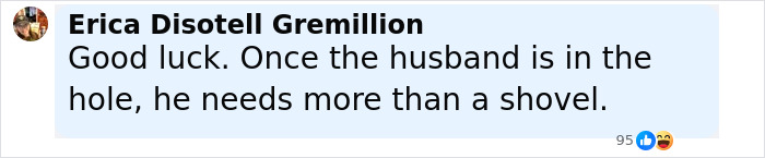 Comment text on social media about digging out of a hole, relating to Barack Obama and Michelle after presidency. Comment text on social media about digging out of a hole, relating to Barack Obama and Michelle after presidency.