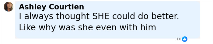 Ashley Courtien commenting on a relationship, expressing surprise and opinions about someone’s choice in a partner. Ashley Courtien commenting on a relationship, expressing surprise and opinions about someone’s choice in a partner.