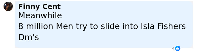 Comment on social media post about Sacha Baron Cohen, 53, with a 27-year-old adult star after divorce from Isla Fisher. Comment on social media post about Sacha Baron Cohen, 53, with a 27-year-old adult star after divorce from Isla Fisher.
