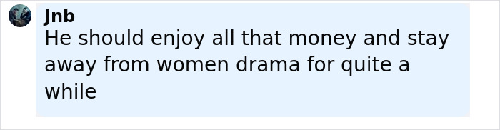 Comment text from user Jnb expressing opinions on Sacha Baron Cohen's personal life and relationships after divorce. Comment text from user Jnb expressing opinions on Sacha Baron Cohen's personal life and relationships after divorce.