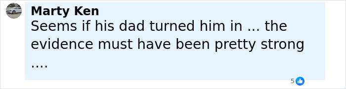 Comment by Marty Ken discussing strong evidence in the FBI case linking Tyler Robinson to Charlie Kirk assassination.