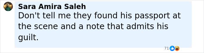 Screenshot of a social media comment discussing a note admitting guilt in the FBI investigation linking Tyler Robinson.