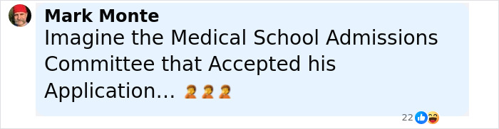 Screenshot of a social media comment about a surgeon who intentionally had his own legs amputated and related crimes. Screenshot of a social media comment about a surgeon who intentionally had his own legs amputated and related crimes.