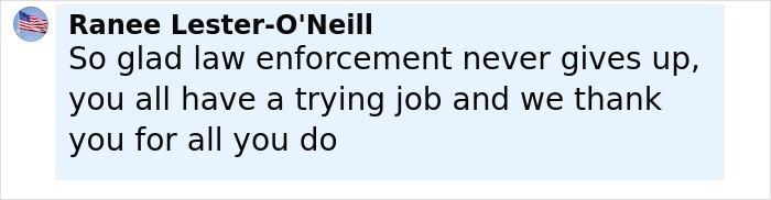 Comment praising law enforcement for their dedication in solving a brutal cold case after 52 years.