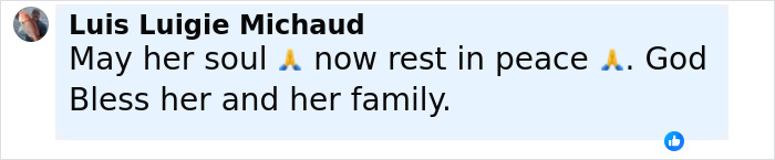 Comment expressing condolences and mentioning rest in peace and blessings amid a cold case resolution.