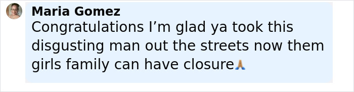 Maria Gomez expressing relief and gratitude after police solve brutal cold case and bring closure to the family.