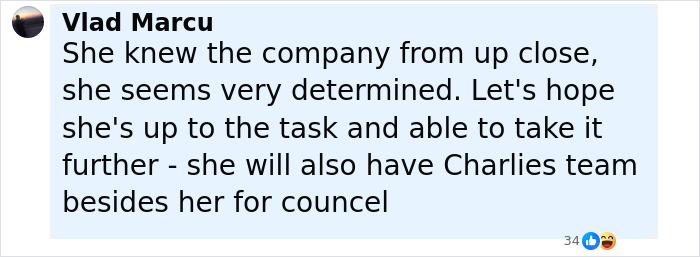 Comment by Vlad Marcu on Erika Kirk appointed CEO of Turning Point USA, expressing hope for her determination and leadership.