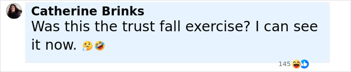 Comment by Catherine Brinks reacting humorously to Kristin Cabot's Coldplay scandal with Andy Byron on social media.