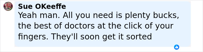 Comment about having plenty of money and the best doctors to help with King Charles' incurable cancer update.