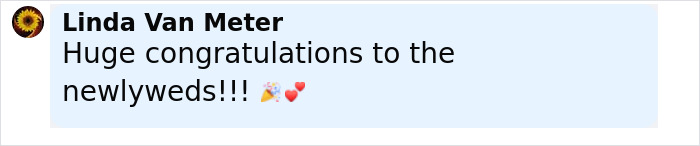 Comment congratulating Modern Family star Eric Stonestreet on his marriage with celebratory emojis.