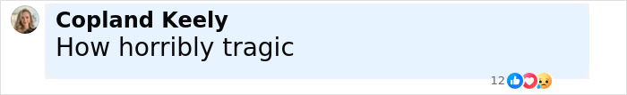 Facebook comment by Copland Keely expressing how horribly tragic the poisoned Limoncello incident affecting a newly engaged couple is.