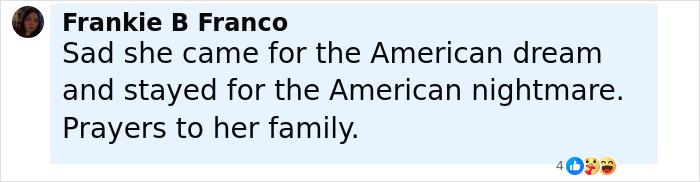 User comment expressing sadness over American nightmare involving a mom who married a man she met online and was found lifeless.