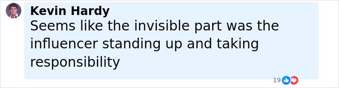 Comment by Kevin Hardy mentioning the influencer and the invisible house, related to Airbnb owners charging $10,000 for a selfie.