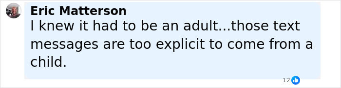 Commenter Eric Matterson discussing explicit text messages related to a mom who anonymously sent daughter lewd texts. Commenter Eric Matterson discussing explicit text messages related to a mom who anonymously sent daughter lewd texts.