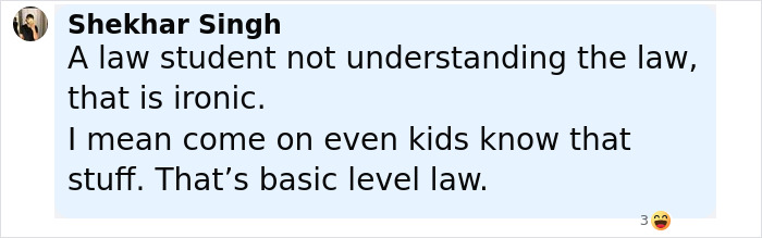 Comment by Shekhar Singh criticizing a law student’s understanding of basic law, related to student jailed in Dubai case. Comment by Shekhar Singh criticizing a law student’s understanding of basic law, related to student jailed in Dubai case.