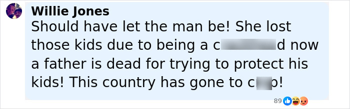 Screenshot of a social media comment about the mom of kids who vanished into the wilderness.