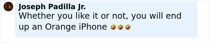 Screenshot of a social media comment humorously referencing the new iPhone amid Samsung mocking its launch. Screenshot of a social media comment humorously referencing the new iPhone amid Samsung mocking its launch.