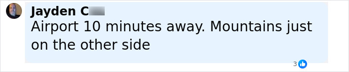 Comment from Jayden C mentioning airport proximity and mountains in the background, related to FBI update on sniper evidence.