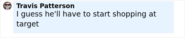 Text message from Travis Patterson saying he might start shopping at Target after emotional support alligator banned from Walmart.