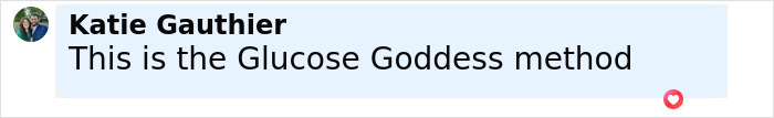 Comment box showing the phrase This is the Glucose Goddess method, related to Kristen Bell's simple biohacking trick to stay fit.