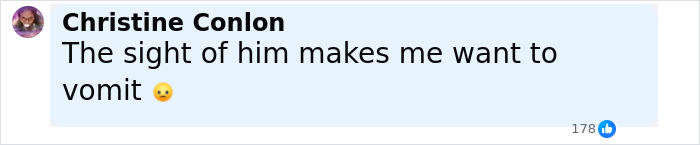 Facebook comment by Christine Conlon expressing disgust related to Jeffrey Epstein&rsquo;s birthday book and suggestive photos.