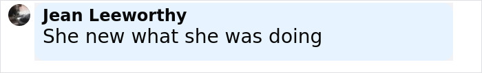 Comment from user Jean Leeworthy, text reads: She new what she was doing, related to unhinged Amish mom's chilling confession after drowning 4YO son.