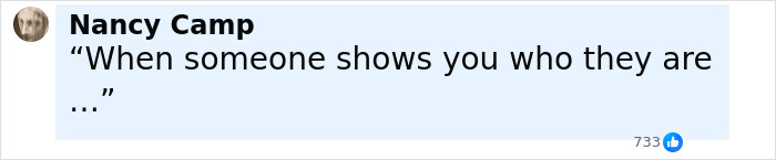 Comment by Nancy Camp on social media, discussing news host slammed for evil comment amid Ukrainian refugee attack debate. Comment by Nancy Camp on social media, discussing news host slammed for evil comment amid Ukrainian refugee attack debate.