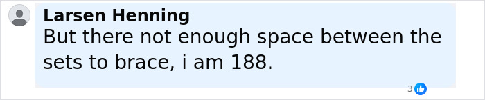 Comment by Larsen Henning discussing lack of space to brace during a chilling plane crash simulation emergency. Comment by Larsen Henning discussing lack of space to brace during a chilling plane crash simulation emergency.