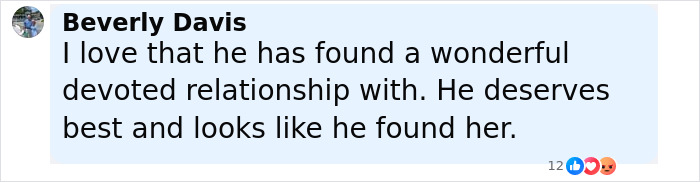 Comment from Beverly Davis praising Keanu Reeves' girlfriend and their devoted relationship amid marriage rumors.