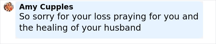 Comment expressing condolences and prayers for healing after tragic accident involving Disney influencer's children and husband in ICU.