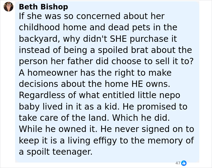 Comment criticizing Paul Simon&rsquo;s daughter over Richard Gere&rsquo;s multimillion-dollar home demolition dispute.