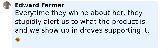 Edward Farmer commenting on the support for a product despite criticism after a controversy. Edward Farmer commenting on the support for a product despite criticism after a controversy.