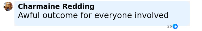 Comment by Charmaine Redding expressing sadness about the fugitive dad fatally shot in police standoff.