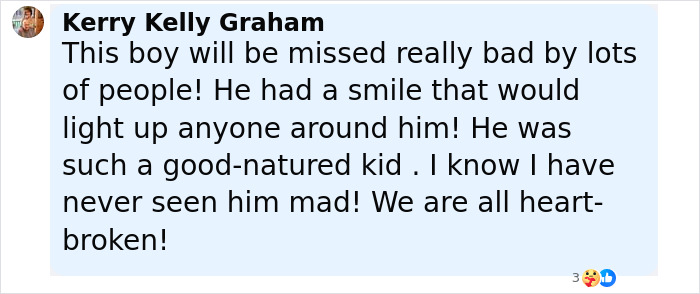 Comment expressing heartbreak over promising teen golfer who passed away during a school homecoming prank.