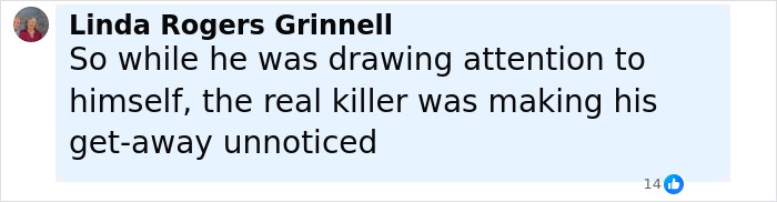 Comment by Linda Rogers Grinnell discussing distraction tactics related to a man who falsely confessed to being Charlie Kirk's assassin. Comment by Linda Rogers Grinnell discussing distraction tactics related to a man who falsely confessed to being Charlie Kirk's assassin.