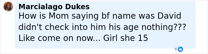 Comment discussing a mother&rsquo;s claims about a boyfriend&rsquo;s identity related to a missing girl connection.