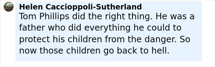 Comment by Helen Caccioppoli-Sutherland about a father protecting his children and their tragic fate after wilderness disappearance.