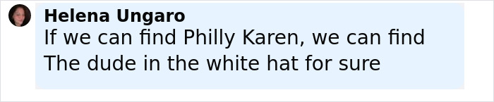 Comment by Helena Ungaro suggesting finding the mystery bearded man in crowd during Charlie Kirk's attack.